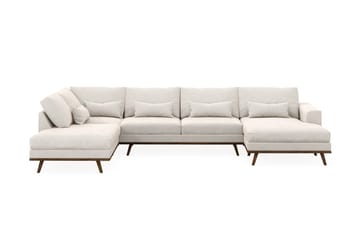 Copenhagen 5-sits Vänstervänd U-formad Soffa med Divan och Schäslong i Sammet - Krämvit - Möbler - Soffa - U-soffa
