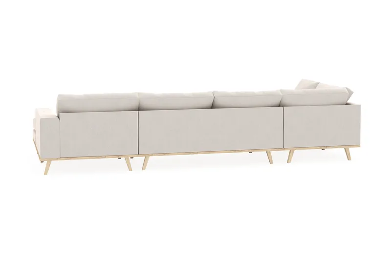Copenhagen 5-sits Vänstervänd U-formad Soffa med Divan och Schäslong i Sammet - Krämvit - Möbler - Soffa - U-soffa