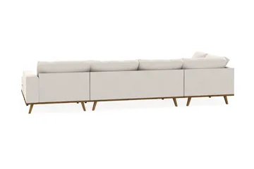 Copenhagen 5-sits Vänstervänd U-formad Soffa med Divan och Schäslong i Sammet - Krämvit - Möbler - Soffa - U-soffa
