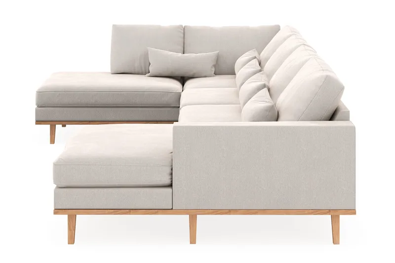 Copenhagen 5-sits Vänstervänd U-formad Soffa med Divan och Schäslong i Sammet - Krämvit - Möbler - Soffa - U-soffa
