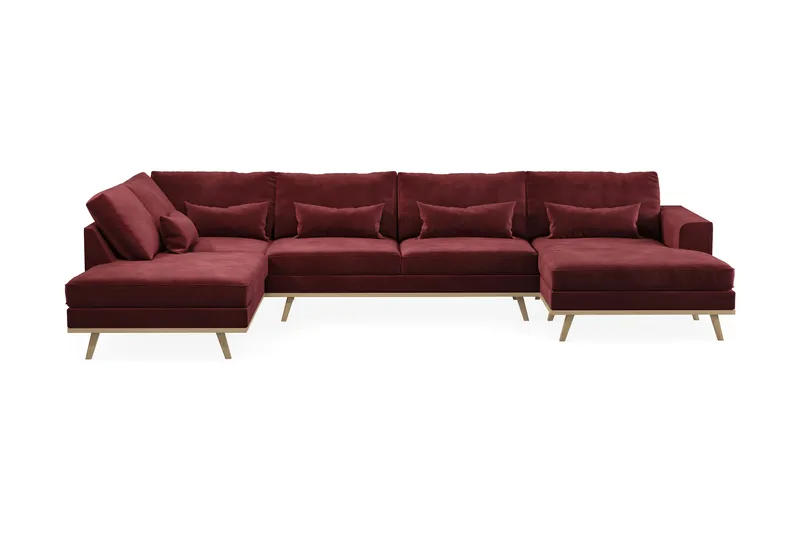 Copenhagen 5-sits Vänstervänd U-formad Soffa med Divan och Schäslong i Sammet - Lila - Möbler - Soffa - U-soffa