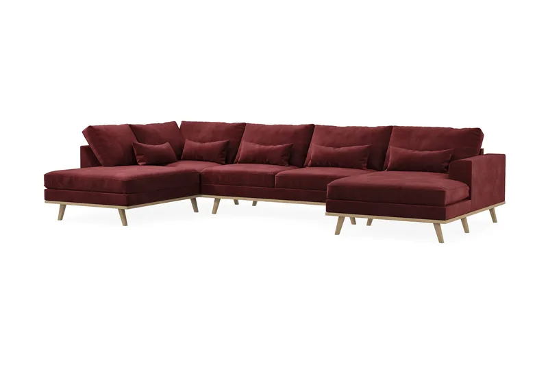 Copenhagen 5-sits Vänstervänd U-formad Soffa med Divan och Schäslong i Sammet - Lila - Möbler - Soffa - U-soffa