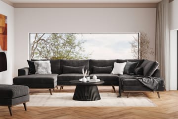 Copenhagen 5-sits Vänstervänd U-formad Soffa med Divan och Schäslong i Sammet - Mörkgrå - Möbler - Soffa - U-soffa