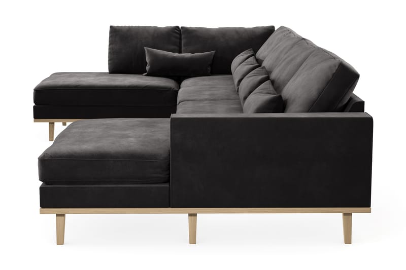 Copenhagen 5-sits Vänstervänd U-formad Soffa med Divan och Schäslong i Sammet - Mörkgrå - Möbler - Soffa - U-soffa