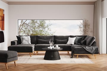 Copenhagen 5-sits Vänstervänd U-formad Soffa med Divan och Schäslong i Sammet - Mörkgrå - Möbler - Soffa - U-soffa