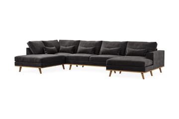 Copenhagen 5-sits Vänstervänd U-formad Soffa med Divan och Schäslong i Sammet - Mörkgrå - Möbler - Soffa - U-soffa