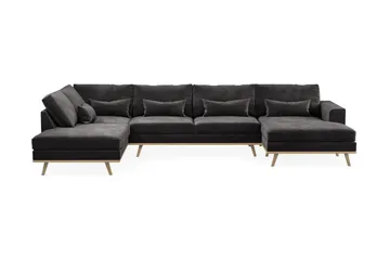 Copenhagen 5-sits Vänstervänd U-formad Soffa med Divan och Schäslong i Sammet - Mörkgrå - Möbler - Soffa - U-soffa