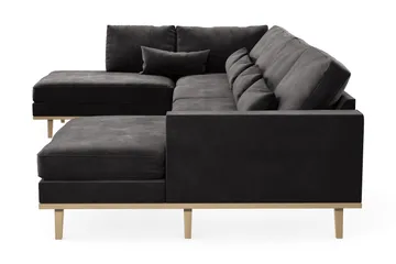 Copenhagen 5-sits Vänstervänd U-formad Soffa med Divan och Schäslong i Sammet - Mörkgrå - Möbler - Soffa - U-soffa