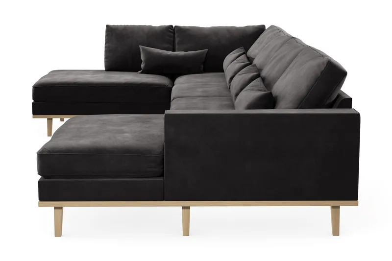 Copenhagen 5-sits Vänstervänd U-formad Soffa med Divan och Schäslong i Sammet - Mörkgrå - Möbler - Soffa - U-soffa