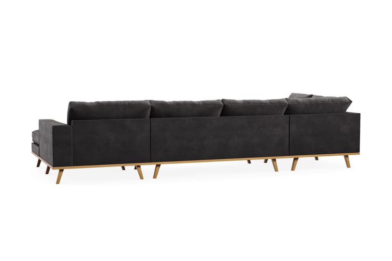 Copenhagen 5-sits Vänstervänd U-formad Soffa med Divan och Schäslong i Sammet - Mörkgrå - Möbler - Soffa - U-soffa