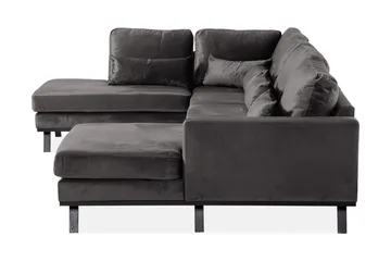 Copenhagen 5-sits Vänstervänd U-formad Soffa med Divan och Schäslong i Sammet - Mörkgrå - Möbler - Soffa - U-soffa