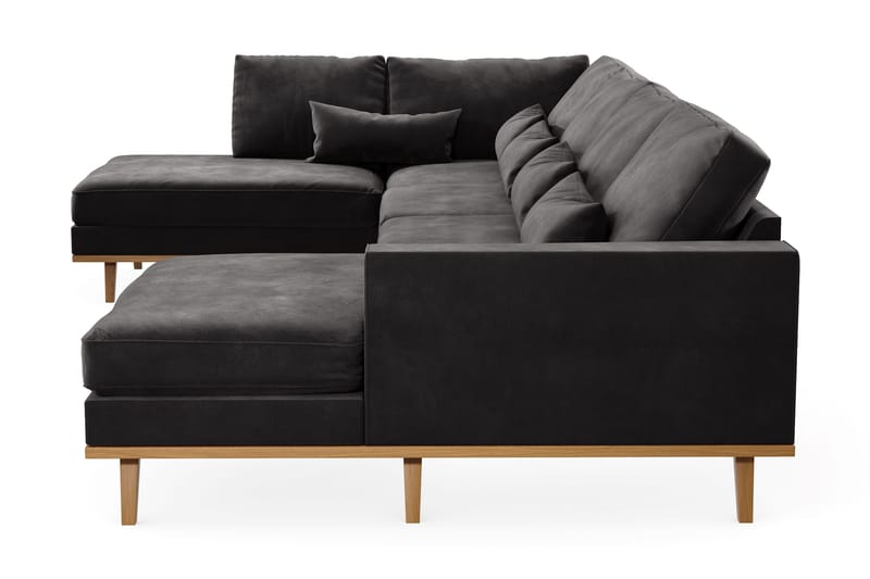 Copenhagen 5-sits Vänstervänd U-formad Soffa med Divan och Schäslong i Sammet - Mörkgrå - Möbler - Soffa - U-soffa
