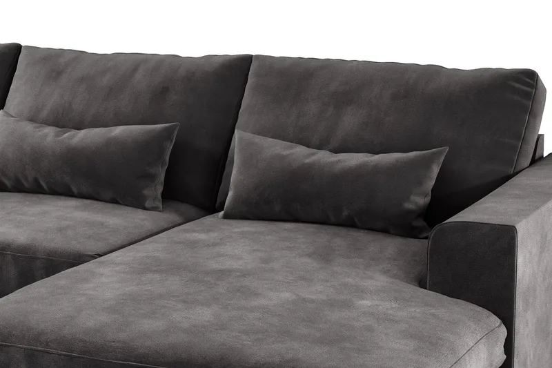 Copenhagen 5-sits Vänstervänd U-formad Soffa med Divan och Schäslong i Sammet - Mörkgrå - Möbler - Soffa - U-soffa