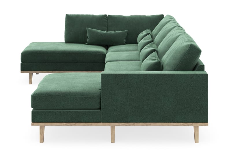 Copenhagen 5-sits Vänstervänd U-formad Soffa med Divan och Schäslong i Sammet - Mörkgrön - Möbler - Soffa - U-soffa