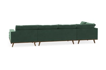 Copenhagen 5-sits Vänstervänd U-formad Soffa med Divan och Schäslong i Sammet - Mörkgrön - Möbler - Soffa - U-soffa