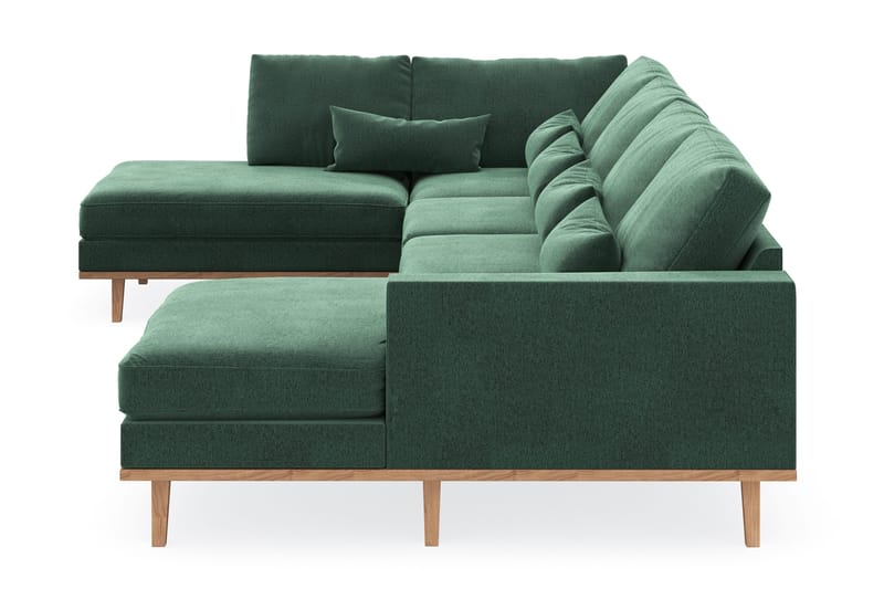 Copenhagen 5-sits Vänstervänd U-formad Soffa med Divan och Schäslong i Sammet - Mörkgrön - Möbler - Soffa - U-soffa