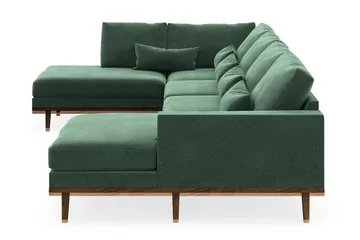 Copenhagen 5-sits Vänstervänd U-formad Soffa med Divan och Schäslong i Sammet - Mörkgrön - Möbler - Soffa - U-soffa