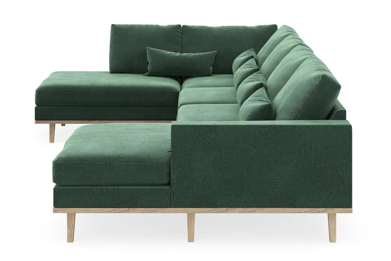 Copenhagen 5-sits Vänstervänd U-formad Soffa med Divan och Schäslong i Sammet - Mörkgrön - Möbler - Soffa - U-soffa