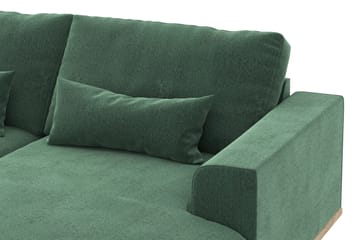 Copenhagen 5-sits Vänstervänd U-formad Soffa med Divan och Schäslong i Sammet - Mörkgrön - Möbler - Soffa - U-soffa