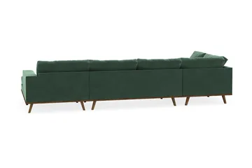Copenhagen 5-sits Vänstervänd U-formad Soffa med Divan och Schäslong i Sammet - Mörkgrön - Möbler - Soffa - U-soffa