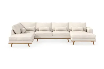 Copenhagen 5-sits Vänstervänd U-formad Soffa med Divan och Schäslong i Tyg - Beige - Möbler - Soffa - U-soffa