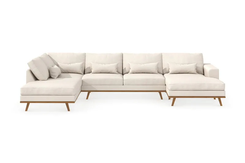 Copenhagen 5-sits Vänstervänd U-formad Soffa med Divan och Schäslong i Tyg - Beige - Möbler - Soffa - U-soffa