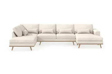 Copenhagen 5-sits Vänstervänd U-formad Soffa med Divan och Schäslong i Tyg - Beige - Möbler - Soffa - U-soffa