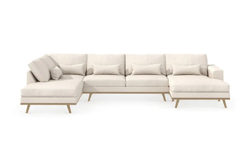 Copenhagen 5-sits Vänstervänd U-formad Soffa med Divan och Schäslong i Tyg - Beige - Möbler - Soffa - U-soffa