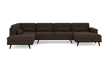 Copenhagen 5-sits Vänstervänd U-formad Soffa med Divan och Schäslong i Tyg - Brun - Möbler - Soffa - U-soffa