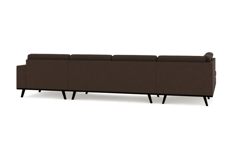 Copenhagen 5-sits Vänstervänd U-formad Soffa med Divan och Schäslong i Tyg - Brun - Möbler - Soffa - U-soffa