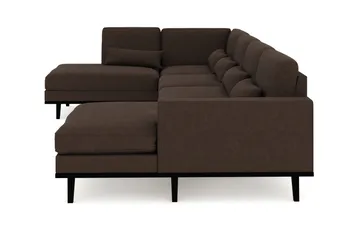 Copenhagen 5-sits Vänstervänd U-formad Soffa med Divan och Schäslong i Tyg - Brun - Möbler - Soffa - U-soffa