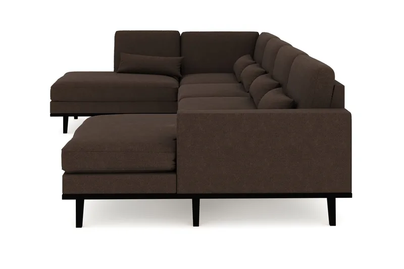 Copenhagen 5-sits Vänstervänd U-formad Soffa med Divan och Schäslong i Tyg - Brun - Möbler - Soffa - U-soffa