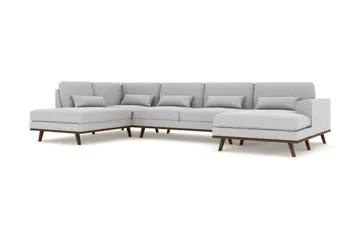Copenhagen 5-sits Vänstervänd U-formad Soffa med Divan och Schäslong i Tyg - Grå - Möbler - Soffa - U-soffa