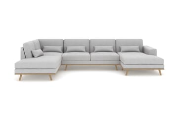 Copenhagen 5-sits Vänstervänd U-formad Soffa med Divan och Schäslong i Tyg - Grå - Möbler - Soffa - U-soffa