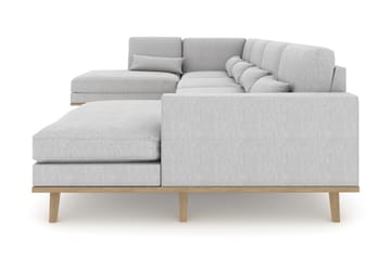 Copenhagen 5-sits Vänstervänd U-formad Soffa med Divan och Schäslong i Tyg - Grå - Möbler - Soffa - U-soffa