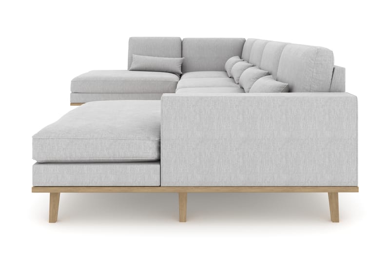 Copenhagen 5-sits Vänstervänd U-formad Soffa med Divan och Schäslong i Tyg - Grå - Möbler - Soffa - U-soffa