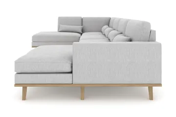 Copenhagen 5-sits Vänstervänd U-formad Soffa med Divan och Schäslong i Tyg - Grå - Möbler - Soffa - U-soffa