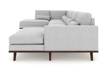 Copenhagen 5-sits Vänstervänd U-formad Soffa med Divan och Schäslong i Tyg - Grå - Möbler - Soffa - U-soffa