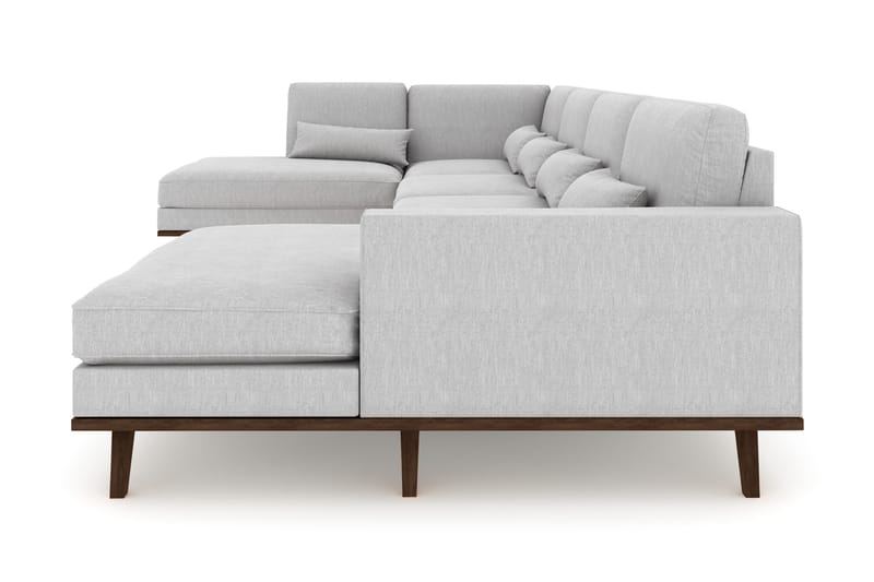 Copenhagen 5-sits Vänstervänd U-formad Soffa med Divan och Schäslong i Tyg - Grå - Möbler - Soffa - U-soffa