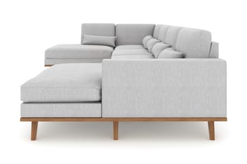 Copenhagen 5-sits Vänstervänd U-formad Soffa med Divan och Schäslong i Tyg - Grå - Möbler - Soffa - U-soffa