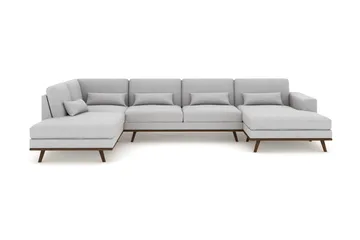 Copenhagen 5-sits Vänstervänd U-formad Soffa med Divan och Schäslong i Tyg - Grå - Möbler - Soffa - U-soffa