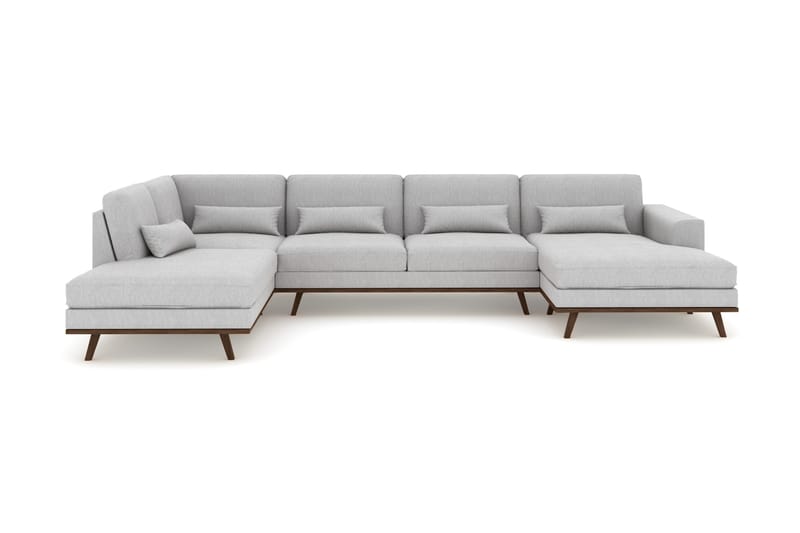 Copenhagen 5-sits Vänstervänd U-formad Soffa med Divan och Schäslong i Tyg - Grå - Möbler - Soffa - U-soffa