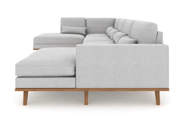 Copenhagen 5-sits Vänstervänd U-formad Soffa med Divan och Schäslong i Tyg - Grå - Möbler - Soffa - U-soffa