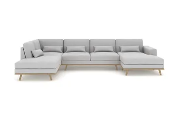 Copenhagen 5-sits Vänstervänd U-formad Soffa med Divan och Schäslong i Tyg - Grå - Möbler - Soffa - U-soffa