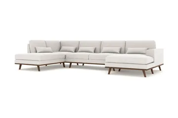 Copenhagen 5-sits Vänstervänd U-formad Soffa med Divan och Schäslong i Tyg - Ljusgrå - Möbler - Soffa - U-soffa