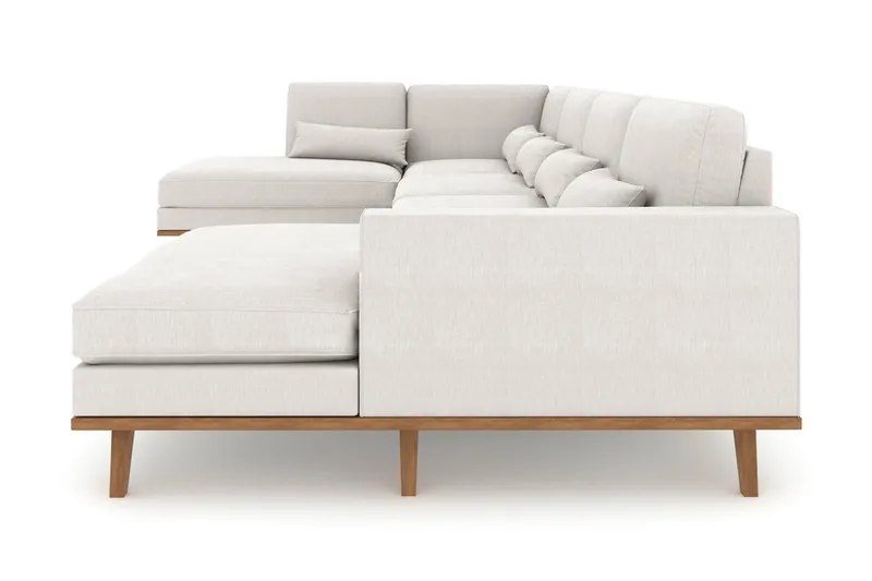 Copenhagen 5-sits Vänstervänd U-formad Soffa med Divan och Schäslong i Tyg - Ljusgrå - Möbler - Soffa - U-soffa