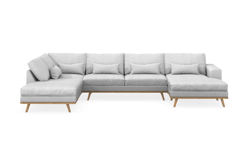 Copenhagen 5-sits Vänstervänd U-formad Soffa med Divan och Schäslong i Tyg - Ljusgrå - Möbler - Soffa - U-soffa