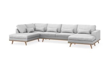 Copenhagen 5-sits Vänstervänd U-formad Soffa med Divan och Schäslong i Tyg - Ljusgrå - Möbler - Soffa - U-soffa