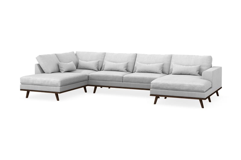 Copenhagen 5-sits Vänstervänd U-formad Soffa med Divan och Schäslong i Tyg - Ljusgrå - Möbler - Soffa - U-soffa