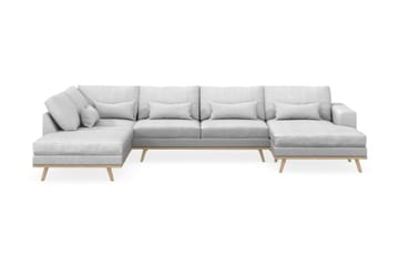 Copenhagen 5-sits Vänstervänd U-formad Soffa med Divan och Schäslong i Tyg - Ljusgrå - Möbler - Soffa - U-soffa